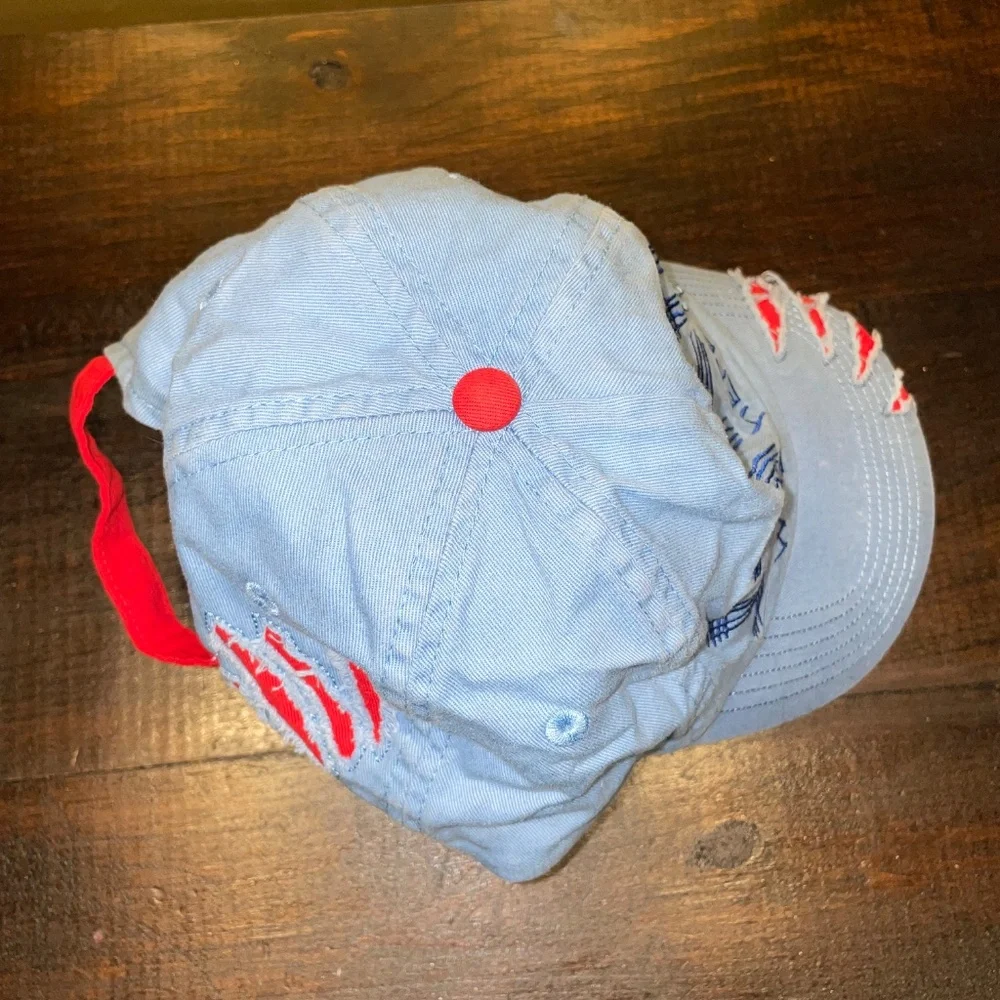 Disney Parks Youth Lilo & Stich EmBroidered Scratched WUz Here Cap Hat Cotton‎